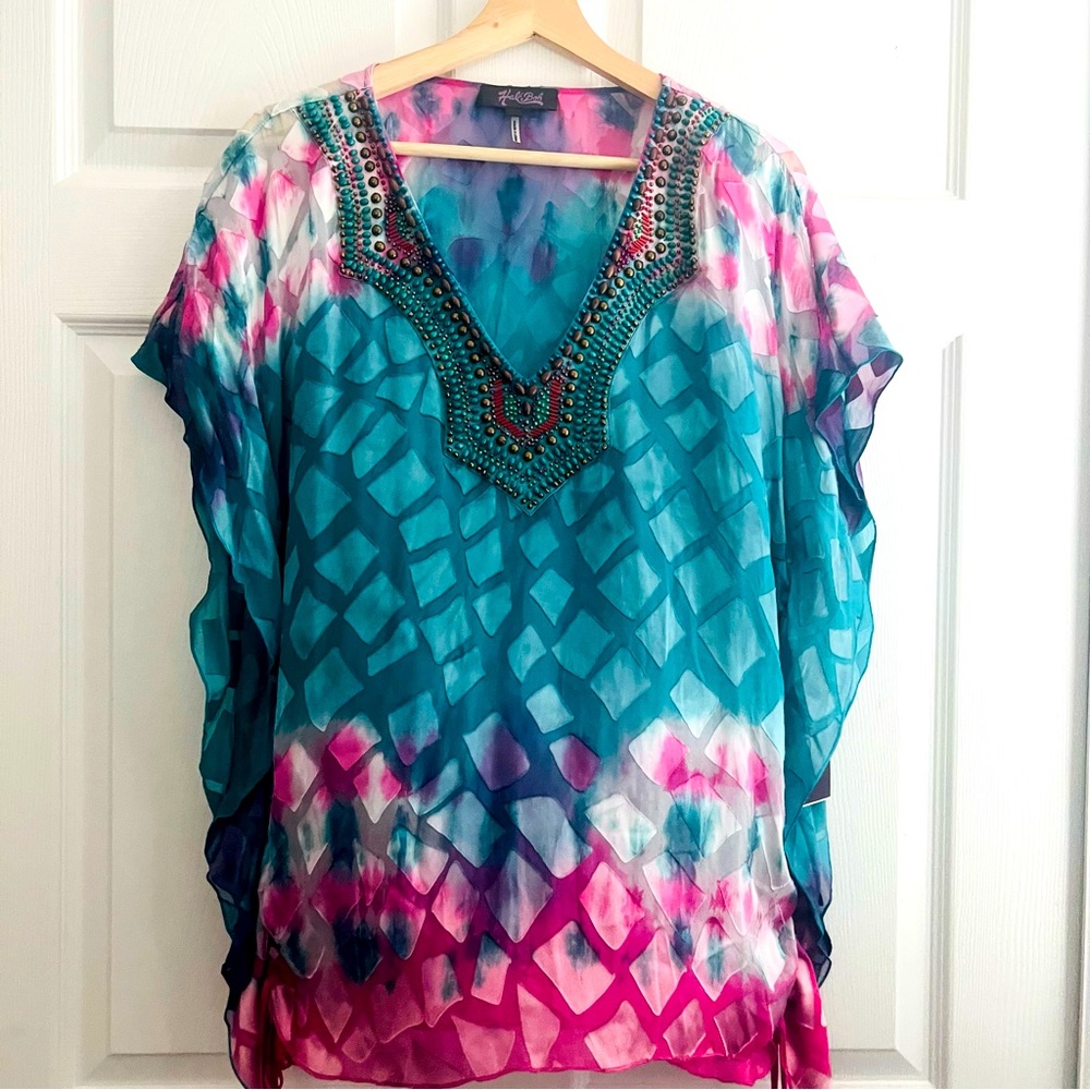 HALE BOB Beaded Blouse Top, lightweight, flowy